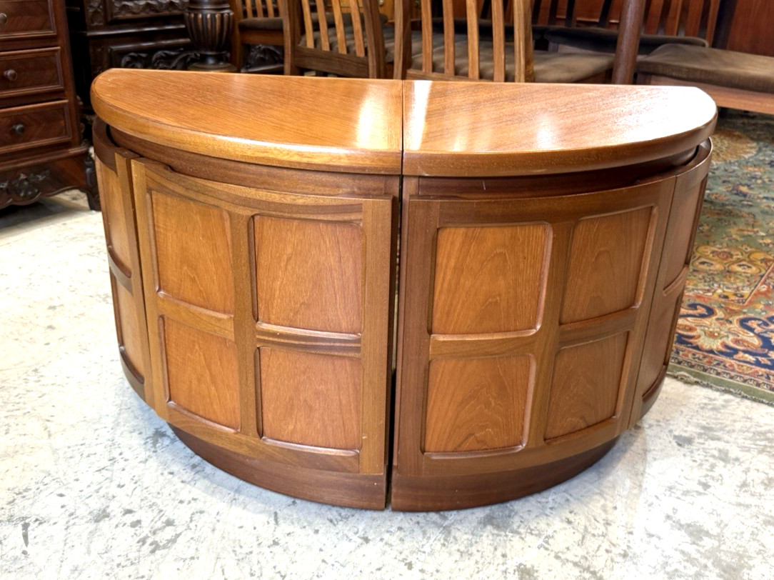 Pair of Mid Century Nathan Modern Teak Short Corner Cabinets / Danish Style