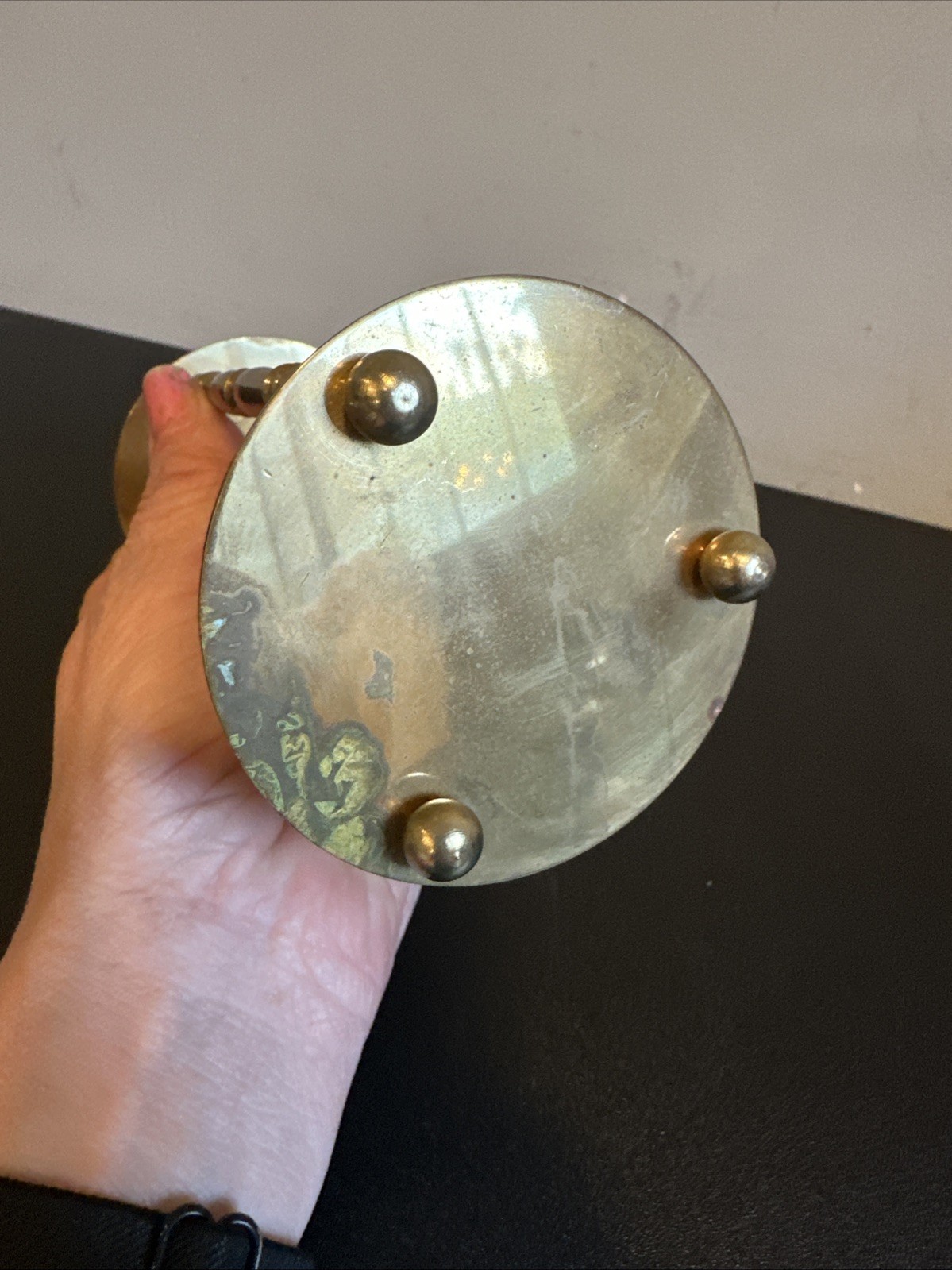 Vintage Gold Tone Brass Hourglass Timer Penco? Decorative Brass Glass White sand