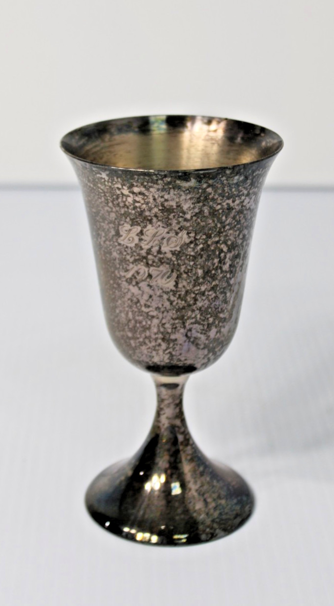 Vintage Silverplate Mobile, Alabama Mardi Gras Goblet Chalice Toasting Cup- 6″H