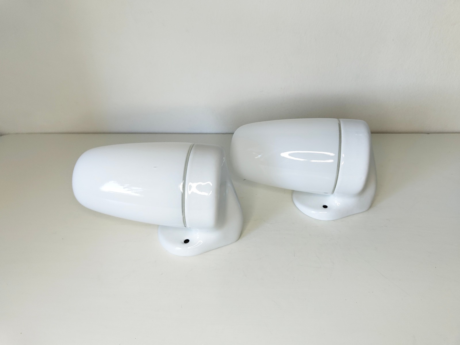 Pair of vintage bathroom lamps, Bauhaus style by Wilhelm Wagenfeld, 1950s