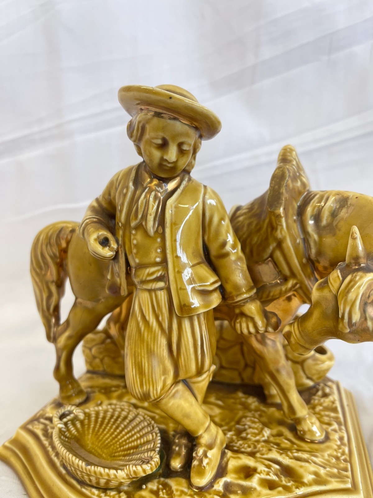 Antique Eichwald Pipe and Match Holder 2624 Boy & Horse Charity Listing