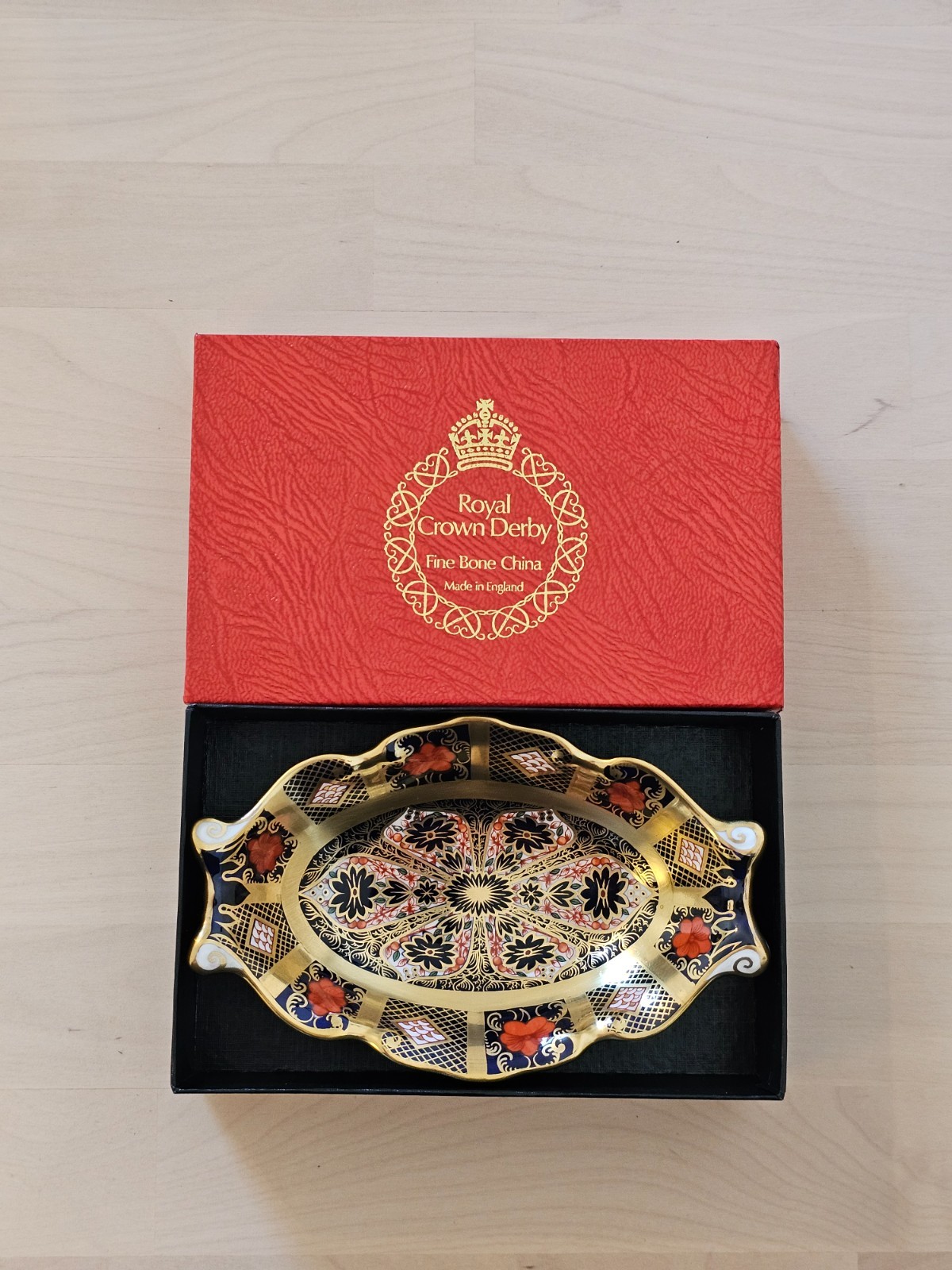 Royal Crown Derby Imari 1128 Pin Dish BOXED (1977)