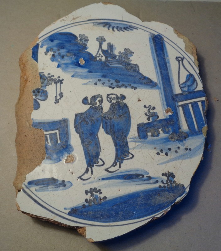 Central Part of a Maiolica Plate 1600s-1700s Pirate Time