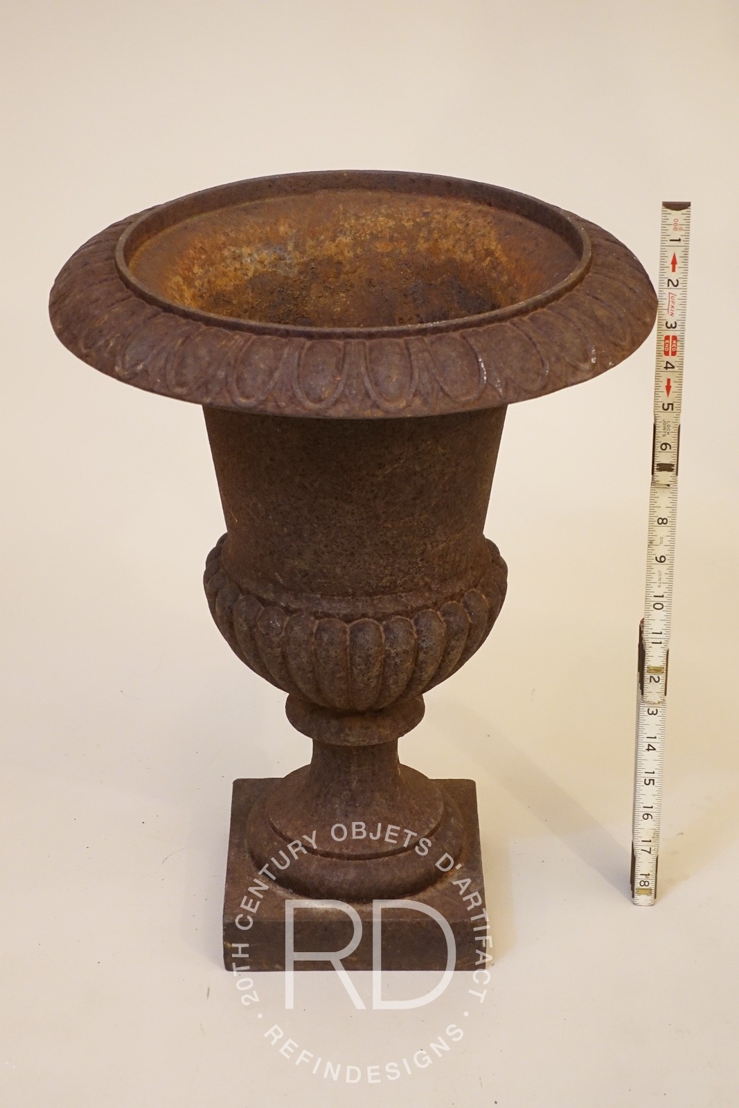 VTG LARGE 18″ EARLY NEOCLASSICAL EUROPEAN CAST IRON URN GARDEN PLANTER VASE 20’s