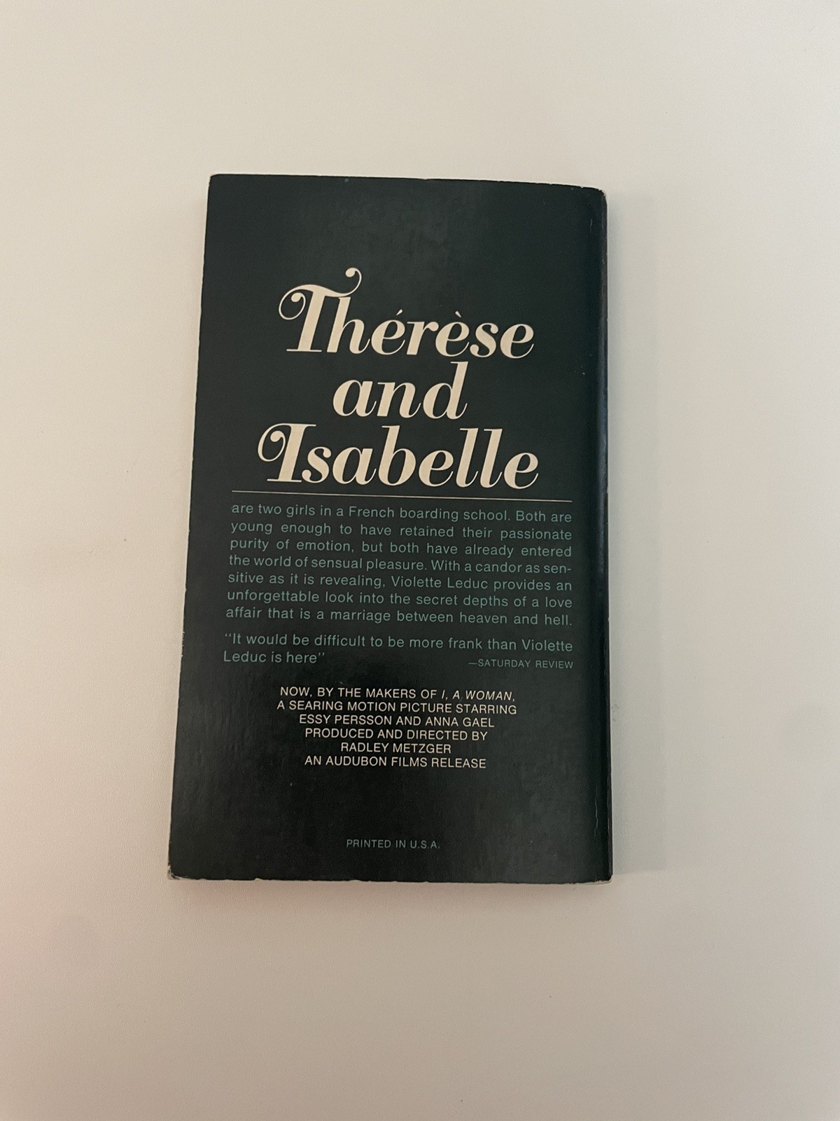 Therese and Isabelle: By Violette Leduc 1968 Ist Printing of New Dell Edition