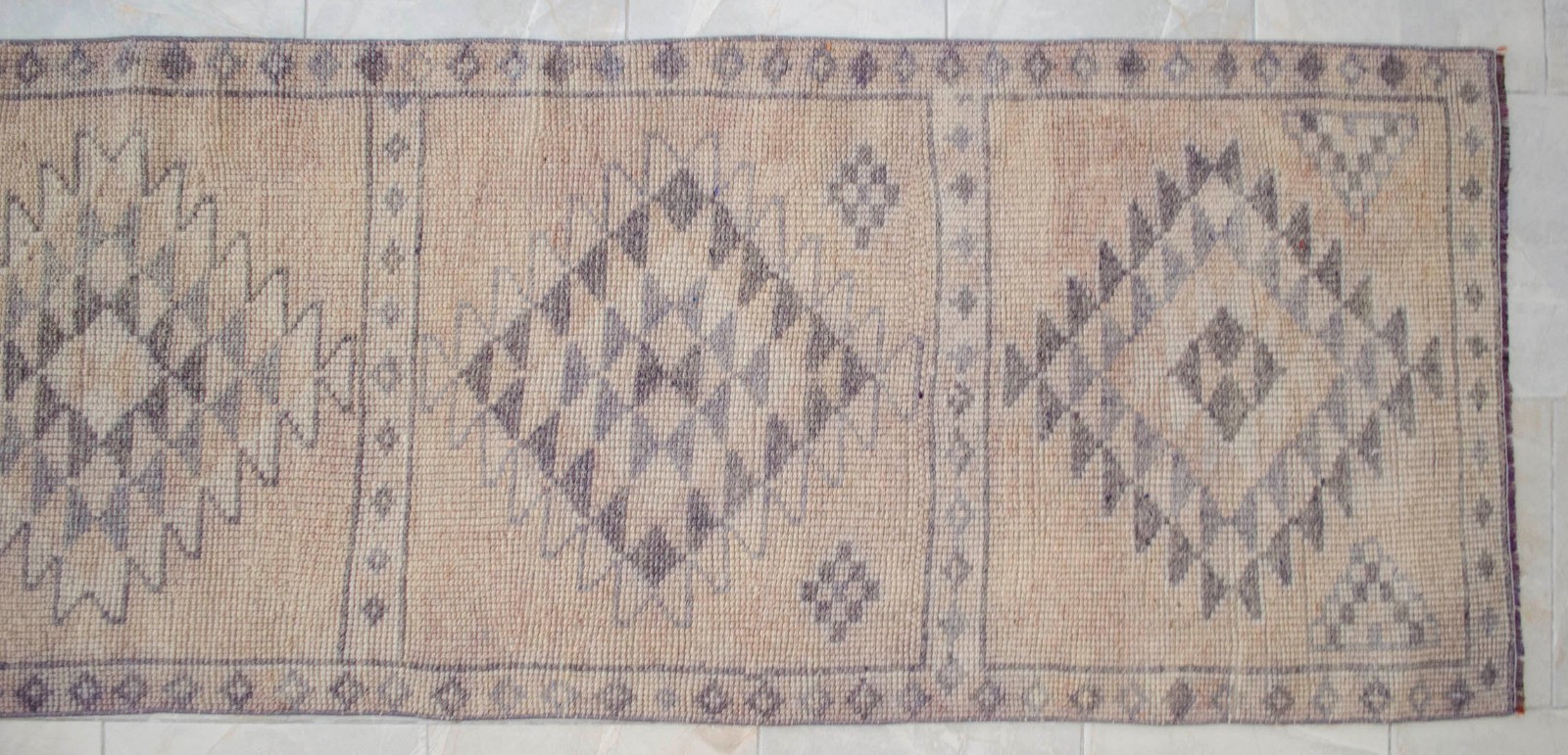 Turkish Runner Rug HandMade Wool Extra Long Hallway Rug Kitchen Decor 2.9×13.3ft