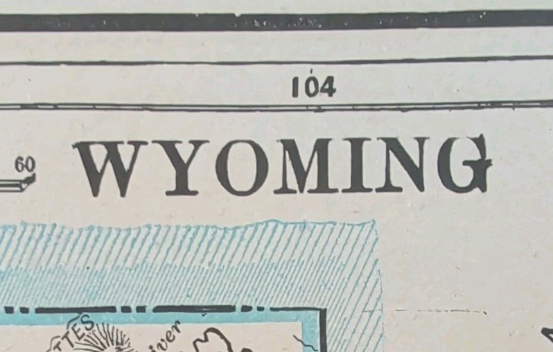 Vintage 1892 WYOMING Map 13″x11″ Old Antique Original YELLOWSTONE NATIONAL PARK
