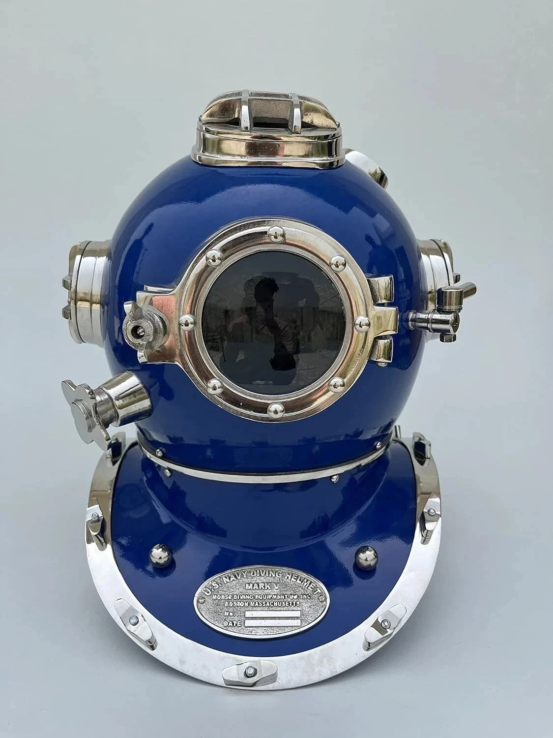 Vintage U.S Navy Diving Helmet Deep Sea Diving 18″ Diver Helmet in Blue See