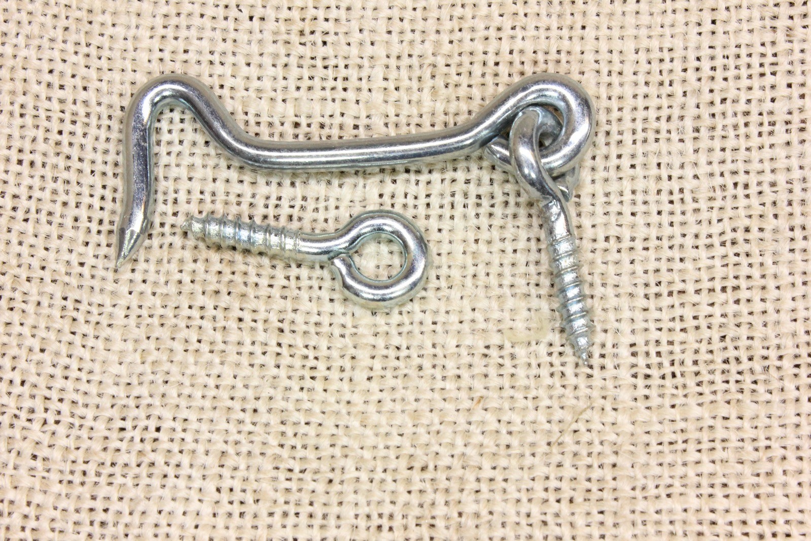 1 Vintage Hook and Eyes Screen Door Gate 2 1/2” Latch Catch Zinc Coat Steel