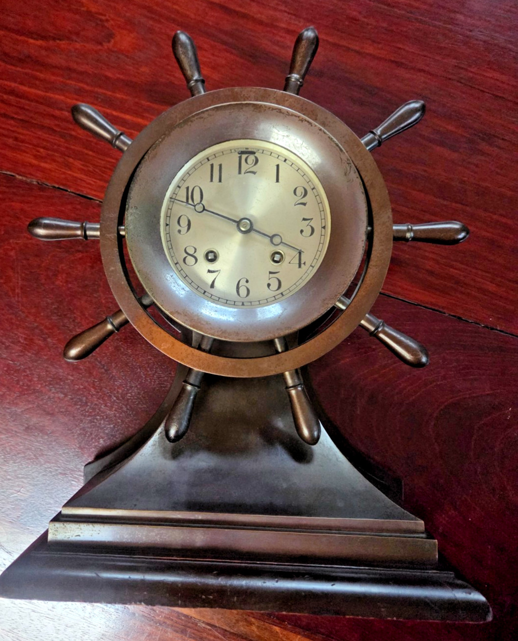 CHELSEA SHIP’S BELL CLOCK YACHT WHEEL 1920’S