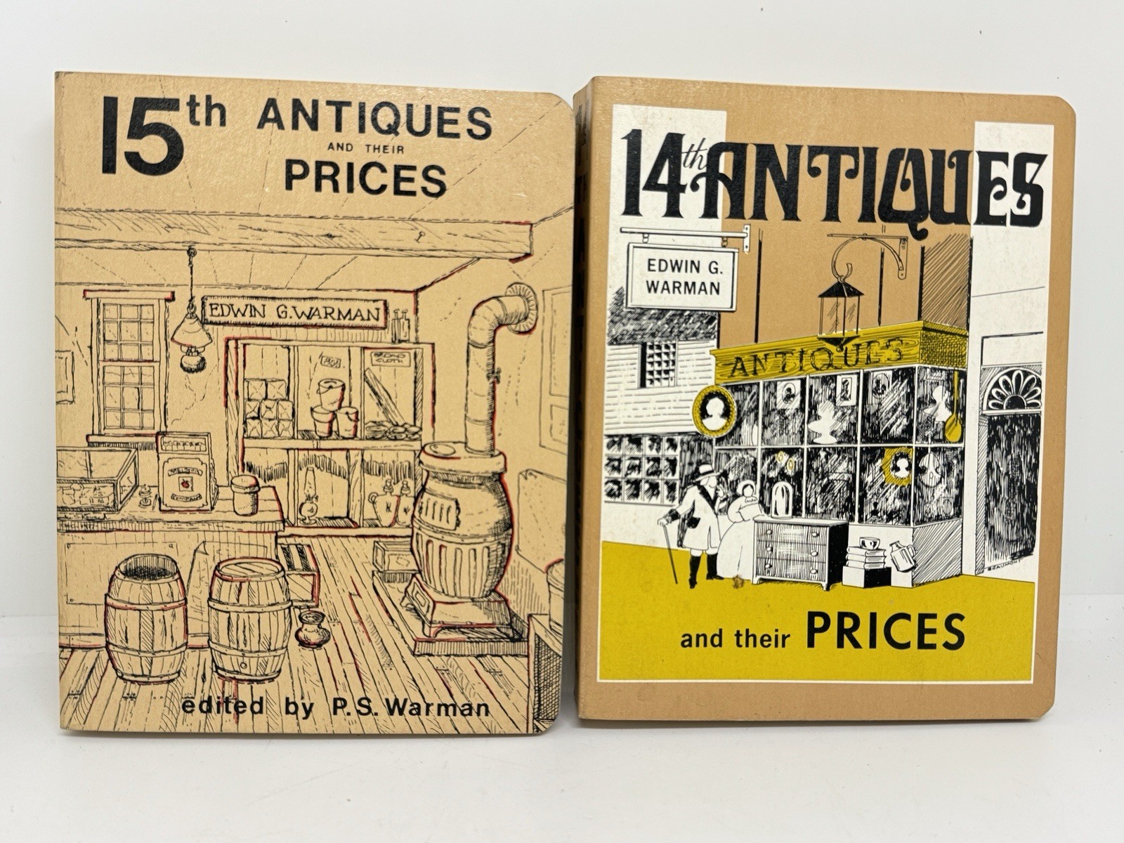 2 Vintage 14th 15th Antiques and their Prices by Edwin G Warman, 1978/1980 Book