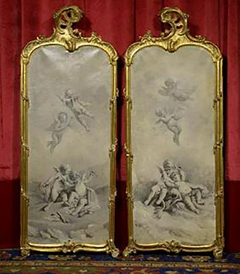 antique painting privacy screen