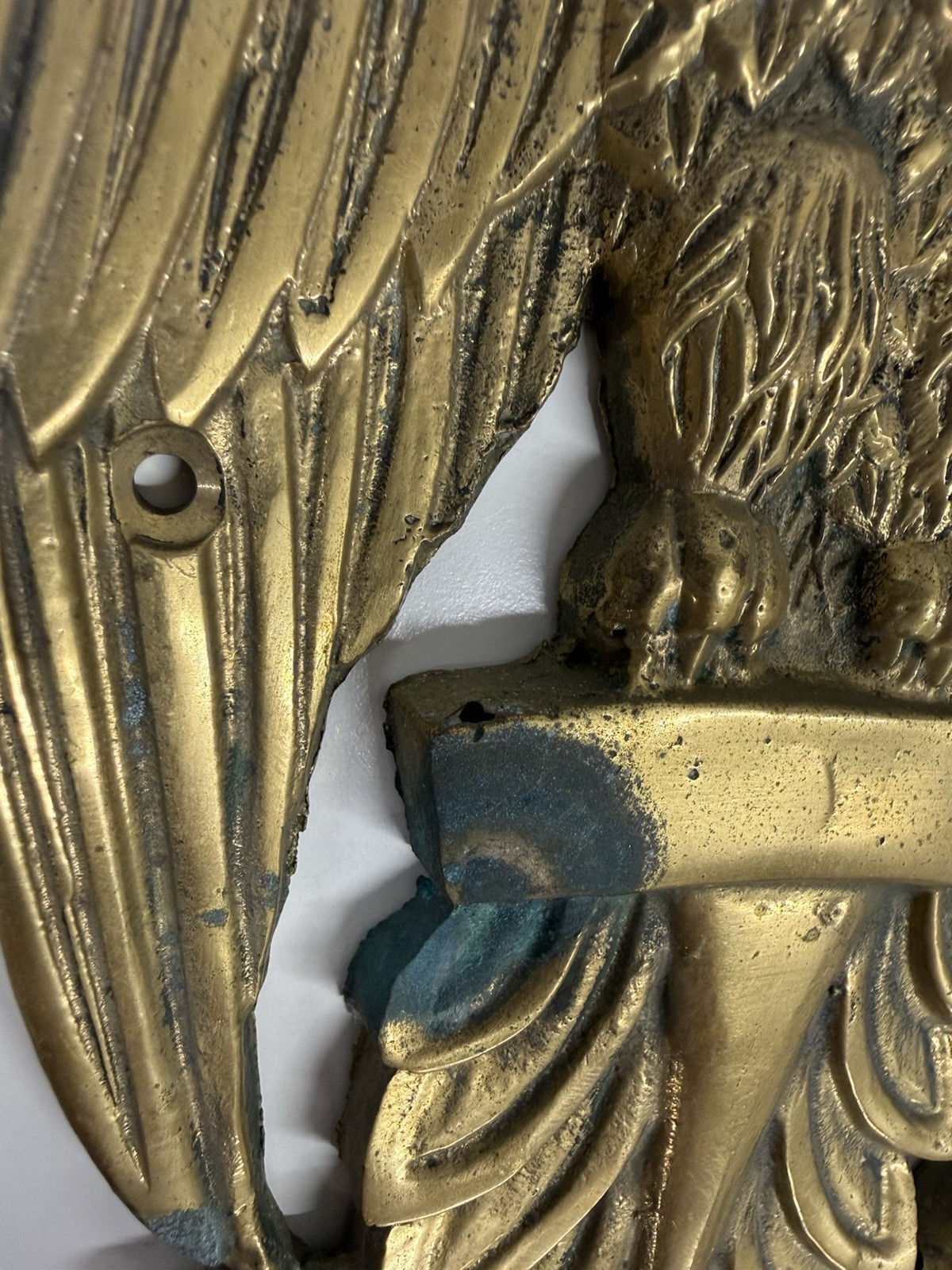 Brass American Eagle Door Knocker Engravable Vintage W/ Patina USA Patriotic