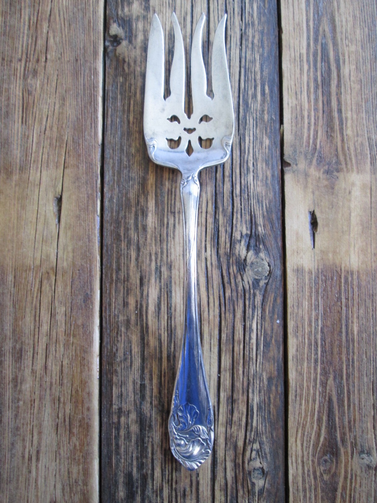 Community Silver Triple Plus Serving Fork Slotted 8 1/2″ Cold Meat Silver Plated