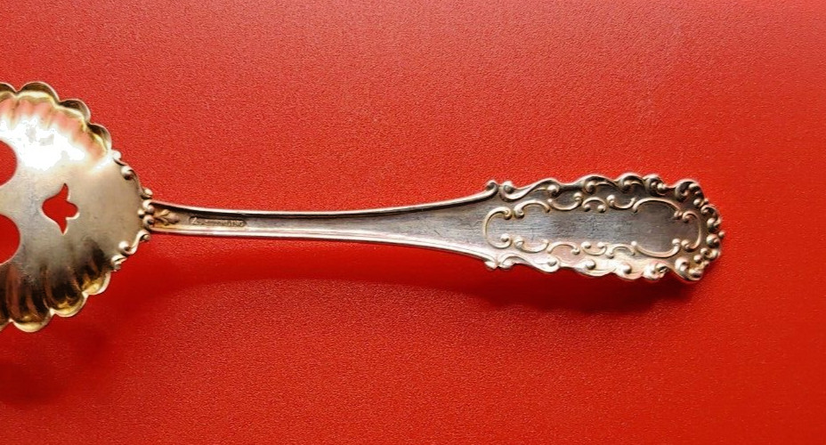 antique Eugenie Pierced Serving Fork Sterling Silver Watson (Mechanics mark) “W”