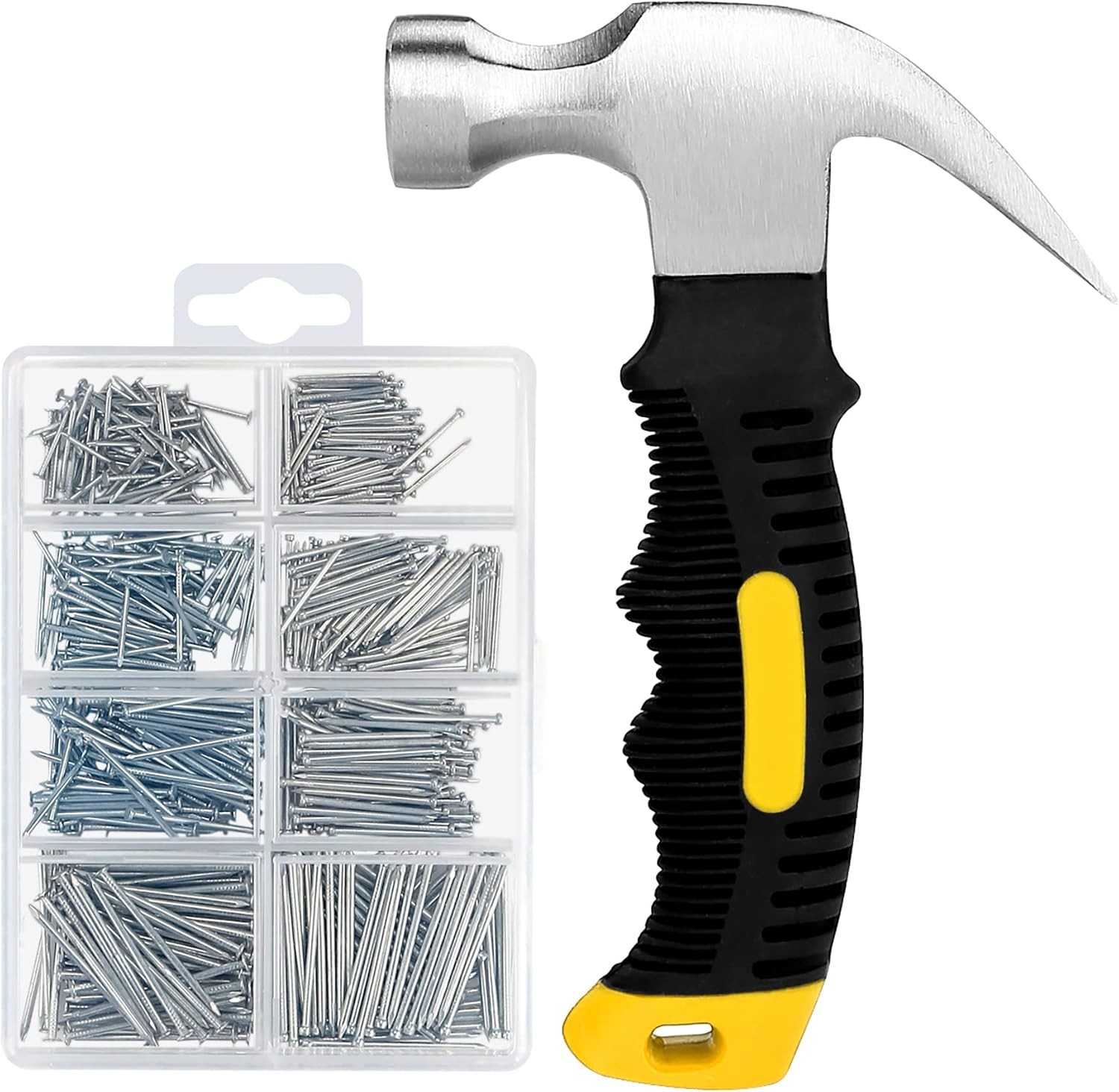 700Pcs Assorted Nails Kit With 8oz Small Hammer Hanging Decor Tool Set