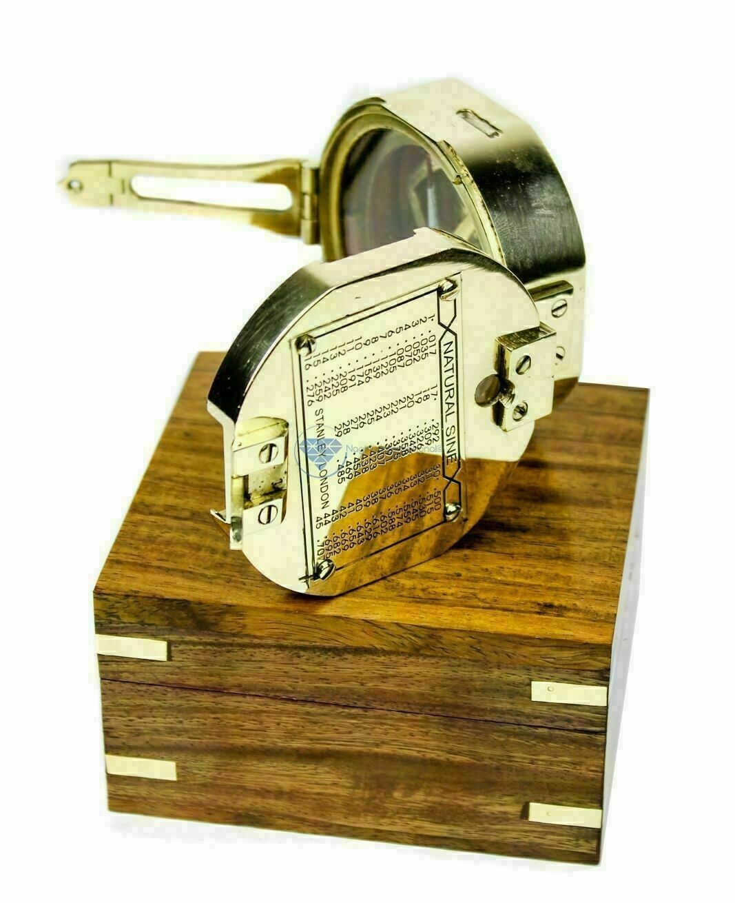 Nautical Brunton Brass Compass Stanley London Compass With Wooden Box