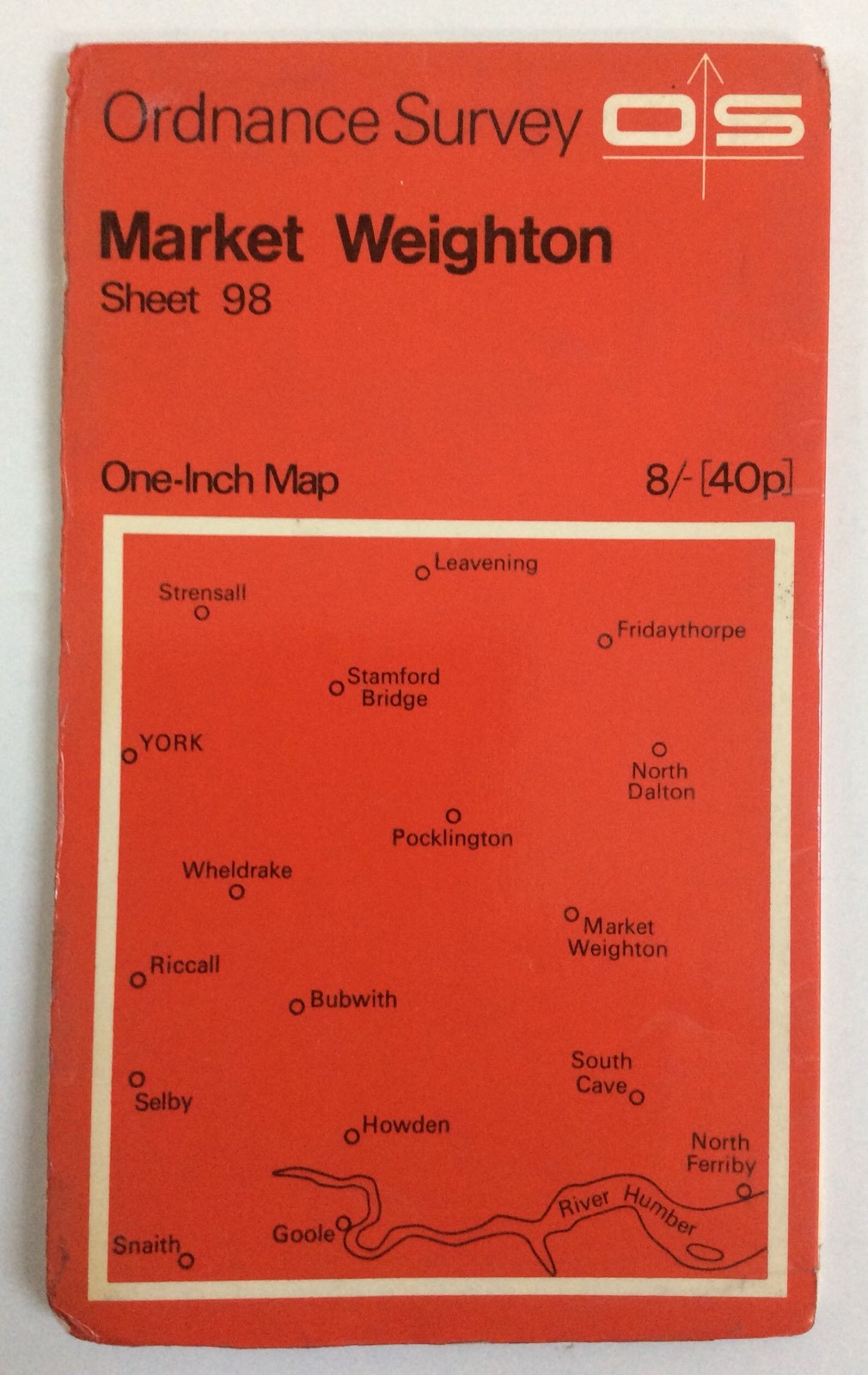 Vintage Ordnance Survey Sheet Map No.98 Market Weighton Dated 1967