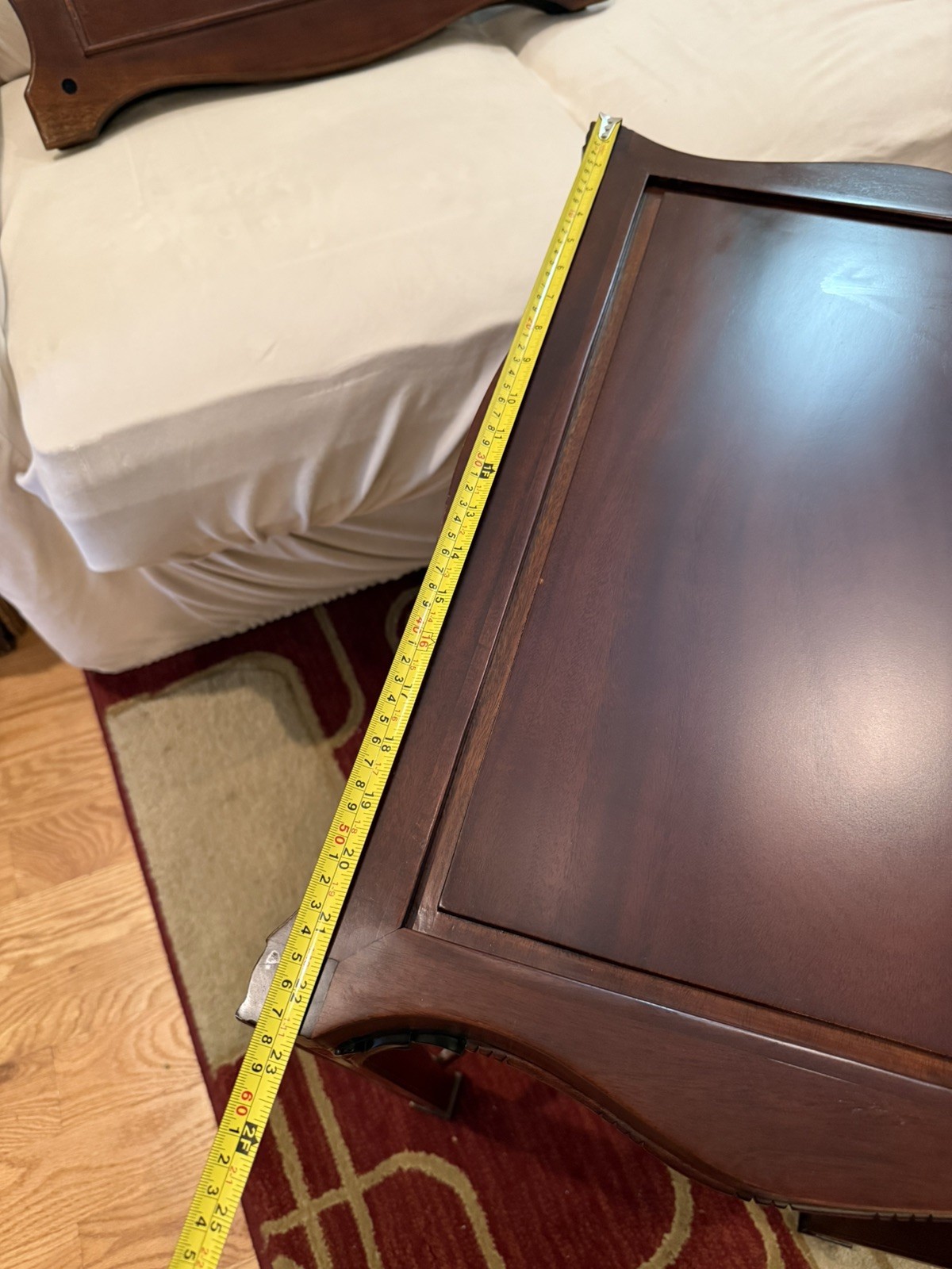Mahogany Chippendale-style tea table with removable gallery tray top.