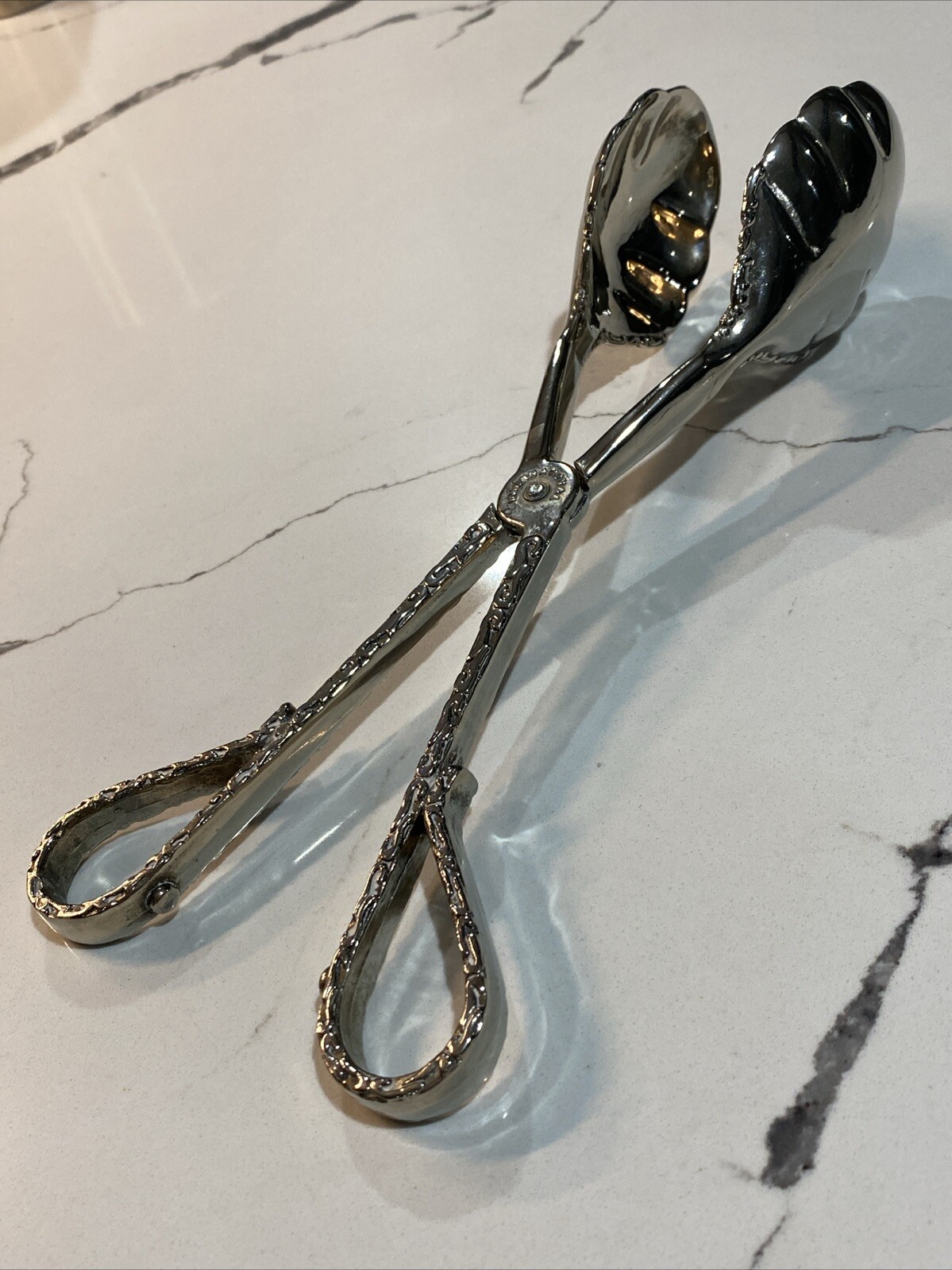 Vintage Silver Plated Salad Tongs Spoon Scissor Salad International Silver Co.