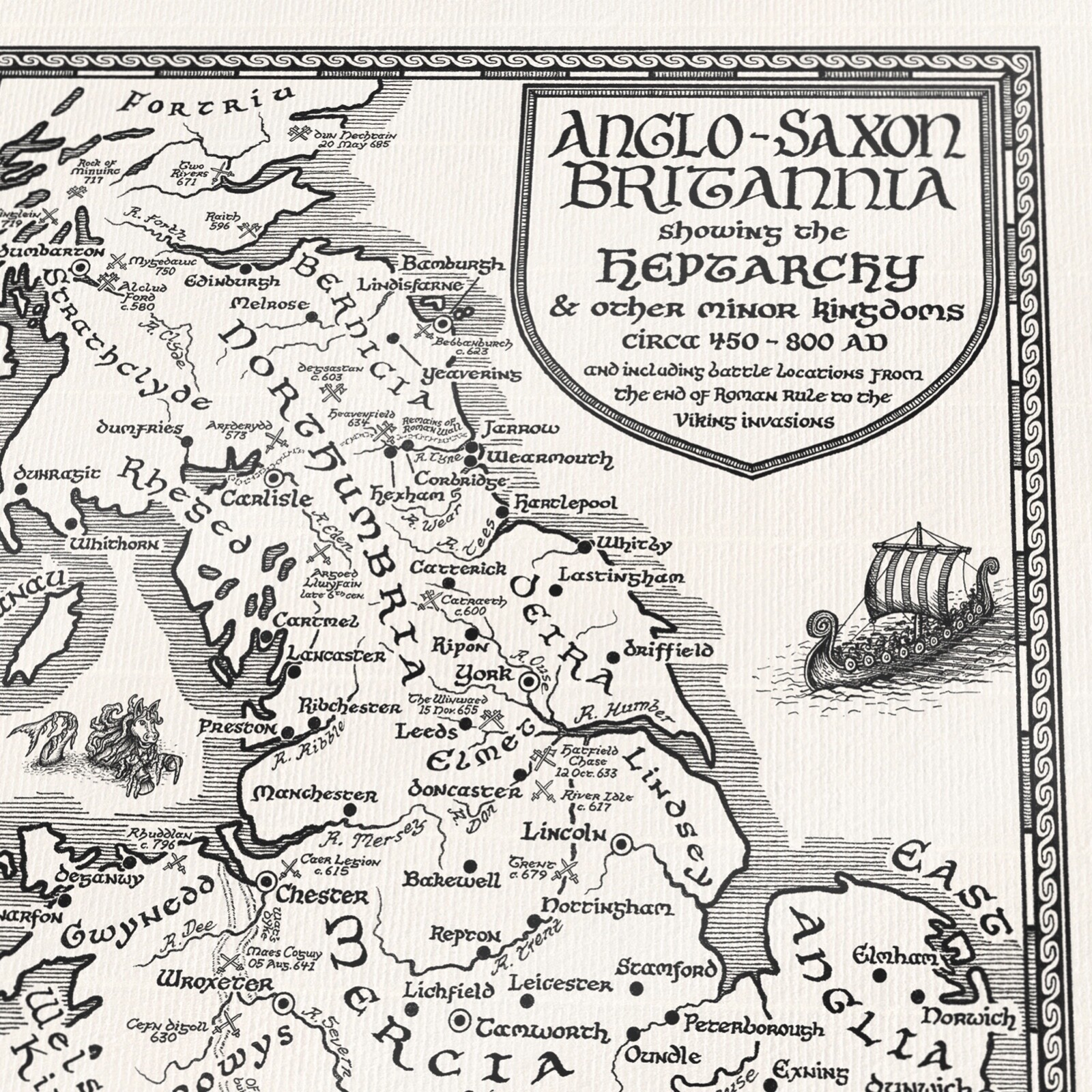 Map of Anglo-Saxon Britain – Fine Art Prints by Manuscript Maps