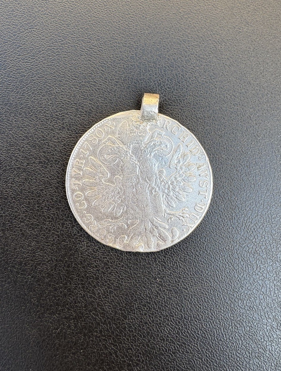 Antique Maria Theresa Thaler Silver Coin Medallion Tribal Ethiopian Pendant