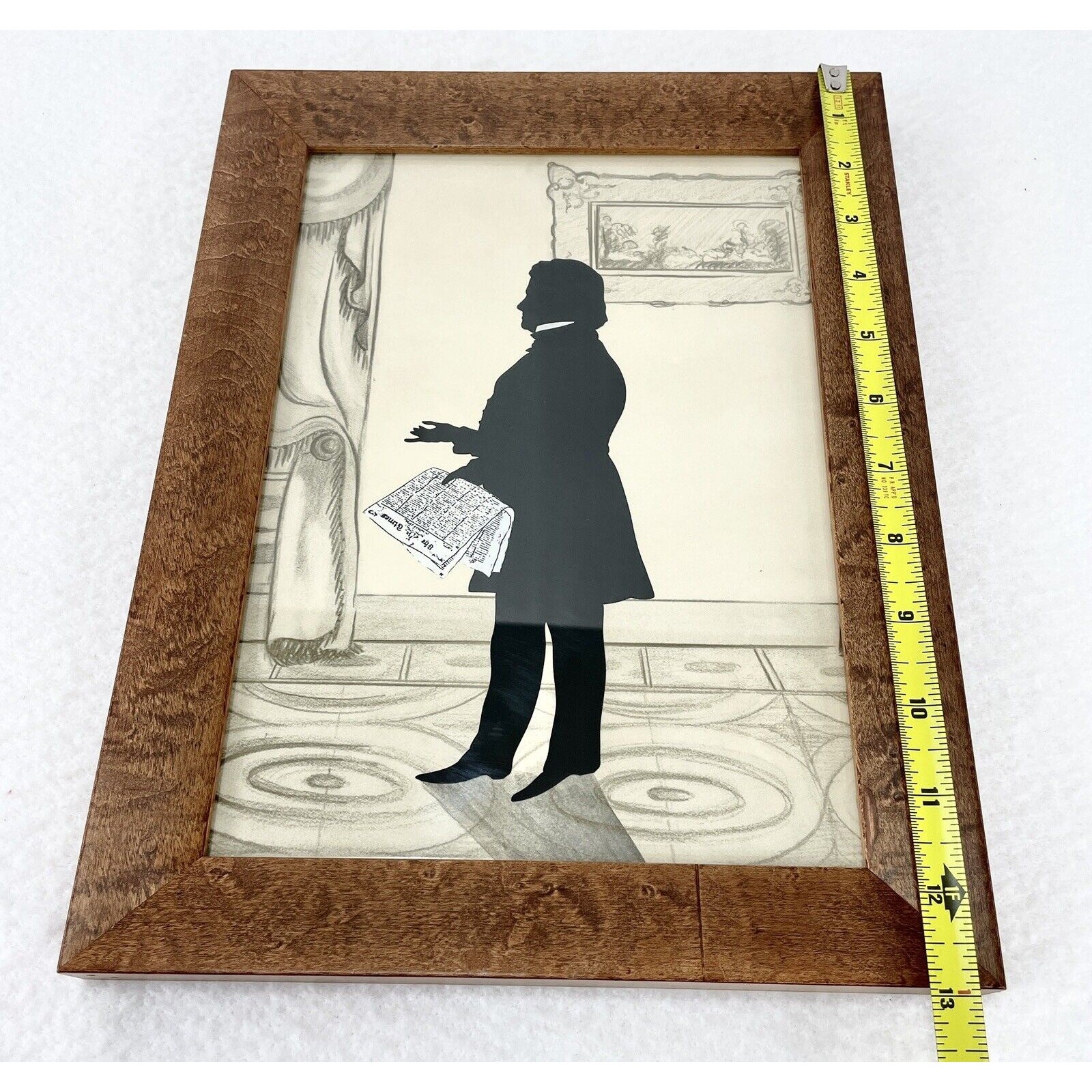 Early American Silhouette Picture E Mischo Reproduction of a Profile by Edouart