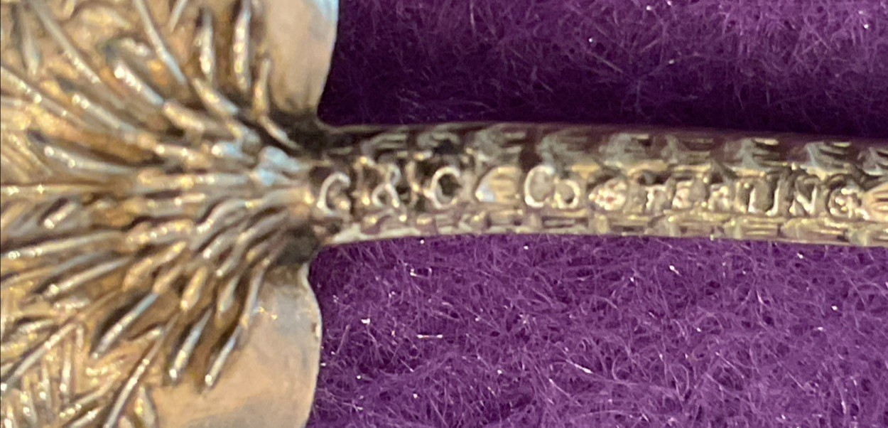 Palm Beach Florida Palm Tree Heart Leaf Bowl Gilt Sterling Souvenir Spoon 11.5g