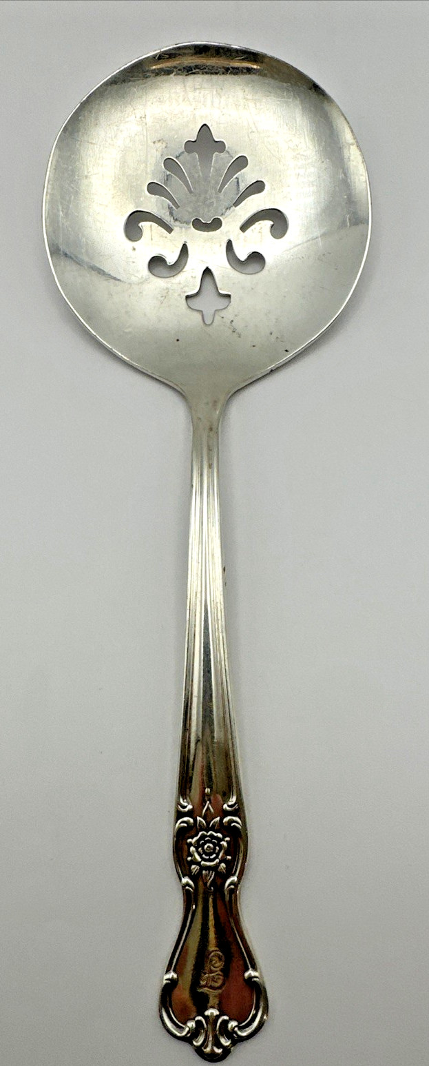 International Silver Old Company Plate “F” Signature Rose Tomato Server Spoon