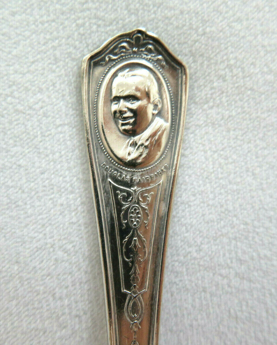 Souvenir Spoon Douglas Fairbanks Silent Movie Star Actor Silver plate Oneida