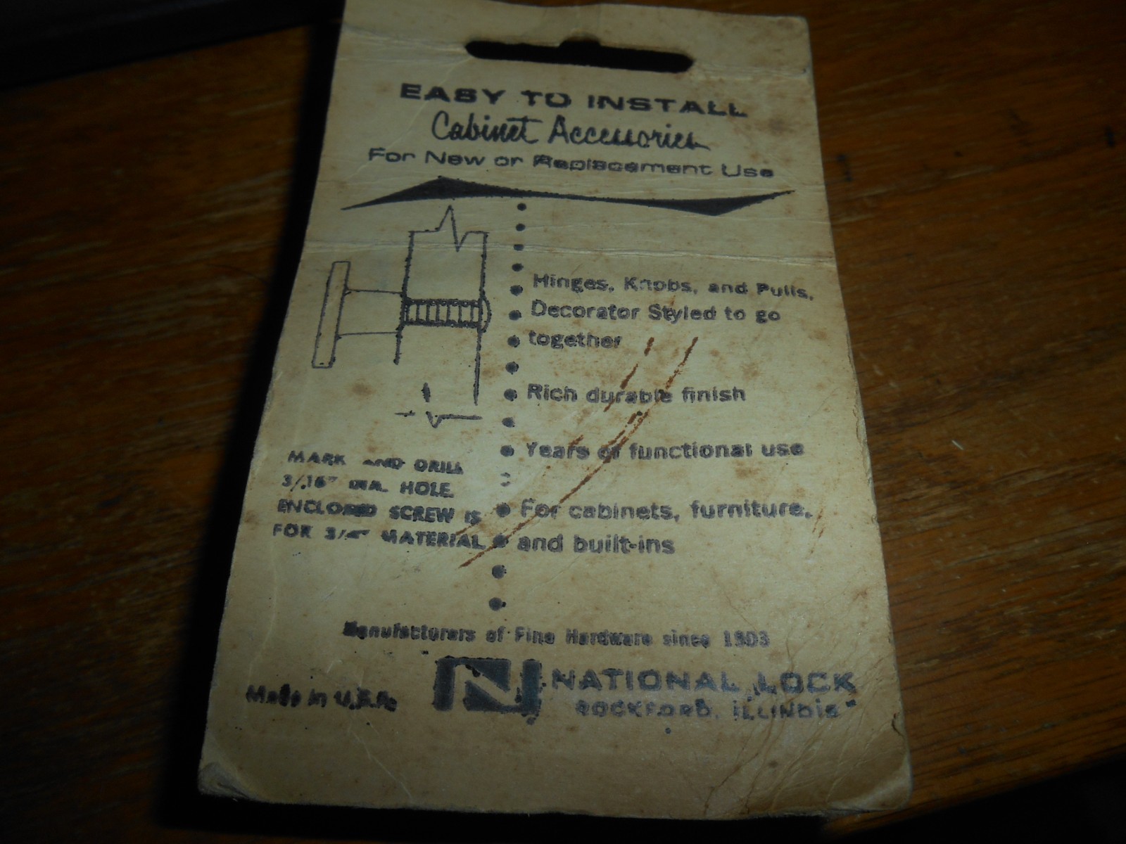 VINTAGE NOS National Lock Pull Concave Knob Dull Bronze V260-10D 1 1/4″