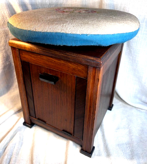 Antique Enoch Mfg Medical Exam Rm Stool, Mahogany/walnut, Restored