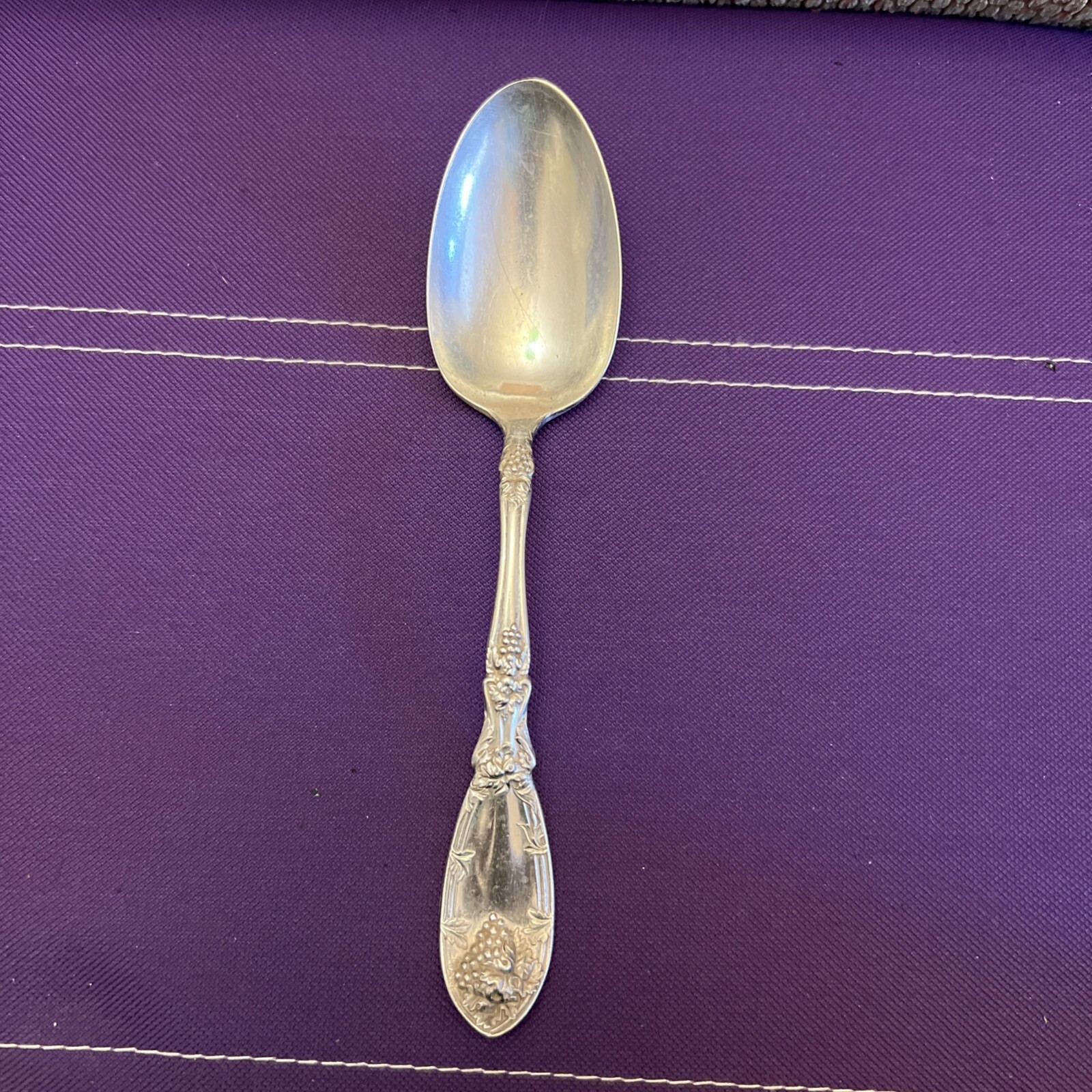 LaVigne Grape 1908 Oneida 1881 Rogers Bros Silver 7 7/8 Table/Serving Spoon
