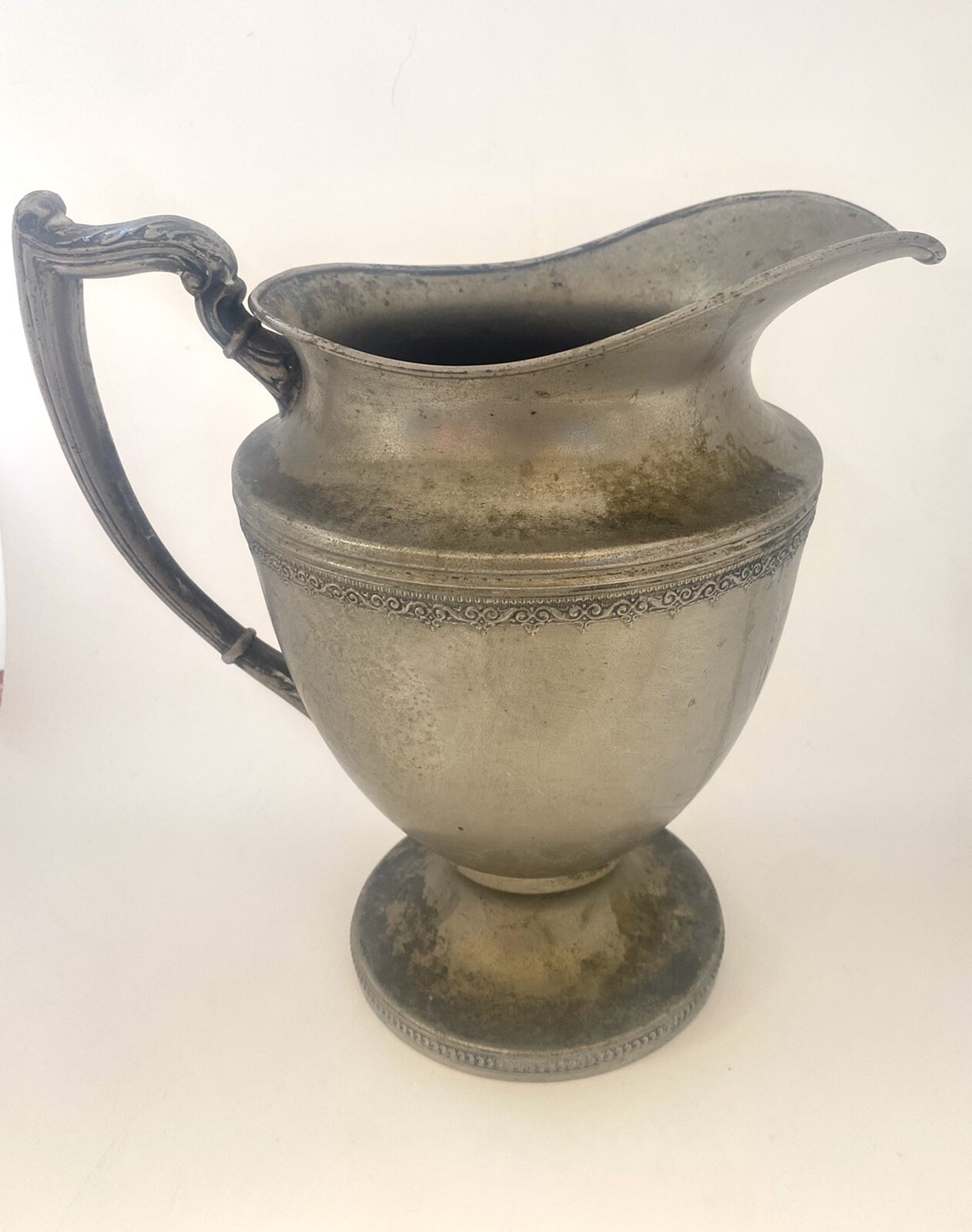 Antique 1800s EPNS England Crown Marked Silverplated Water Pitcher 9”