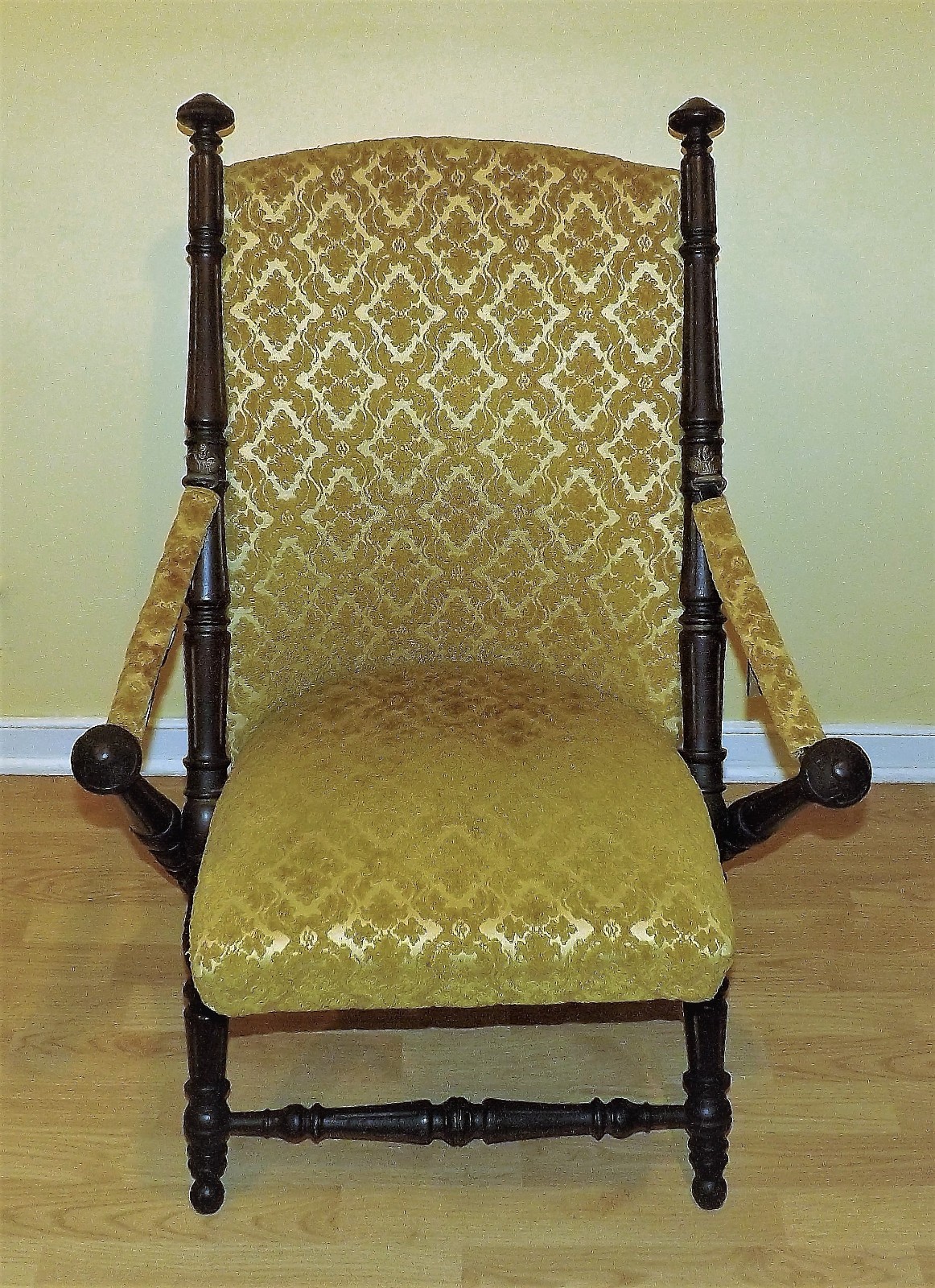 Civil War Era Victorian Campaign Folding Chair P.J. Hardy N.Y. 1867 Walnut Gold