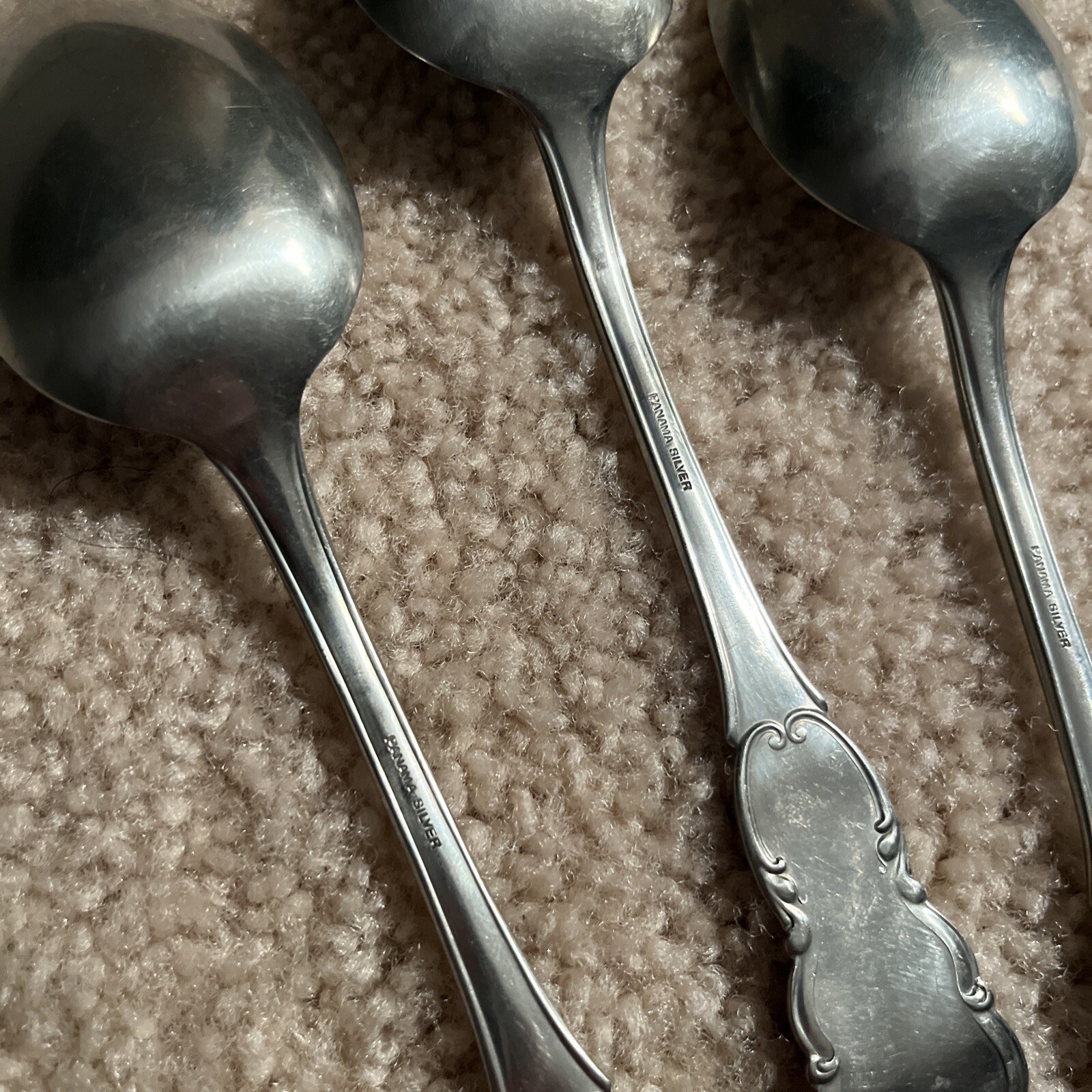 3 Panama Silver Pattern PAV1 Flatware Serving Spoons