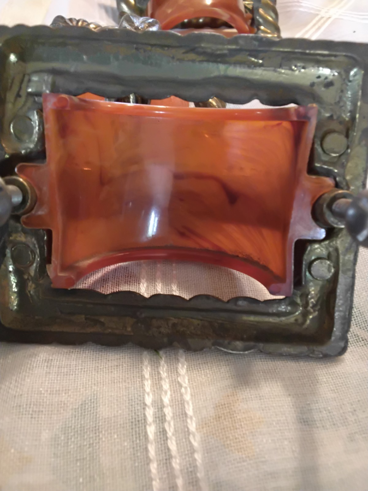 Six art deco metal bakelite drawer pulls