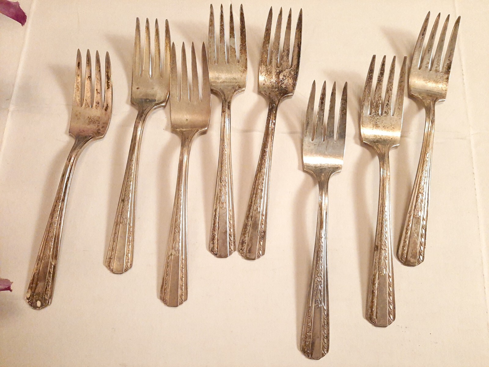 Vintage International Silver Silverplated Hollywood Salad Forks 8 pc