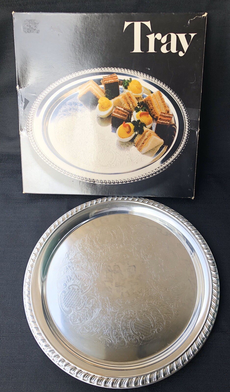 Leonard Silverplated Tray #570 Serving Platter 12 1/4″ Diameter