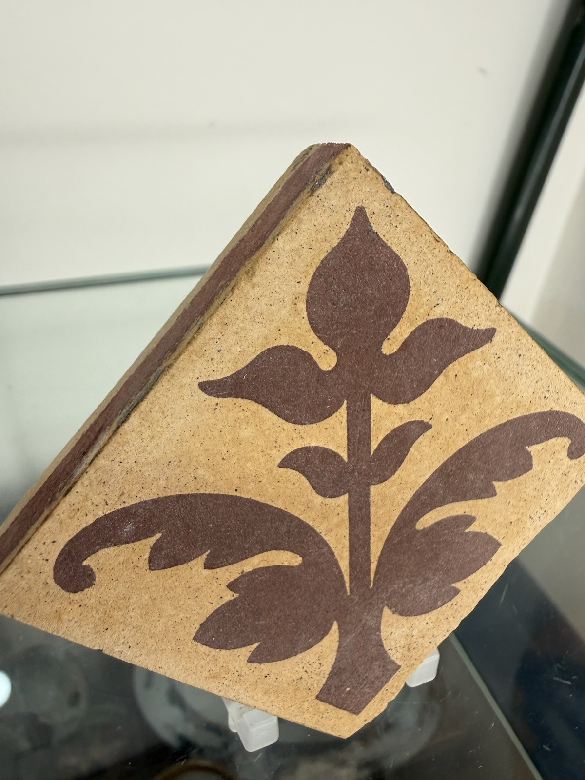 Antique Victorian Encaustic Decorative Tile, Small – Salvage, Reclaimed