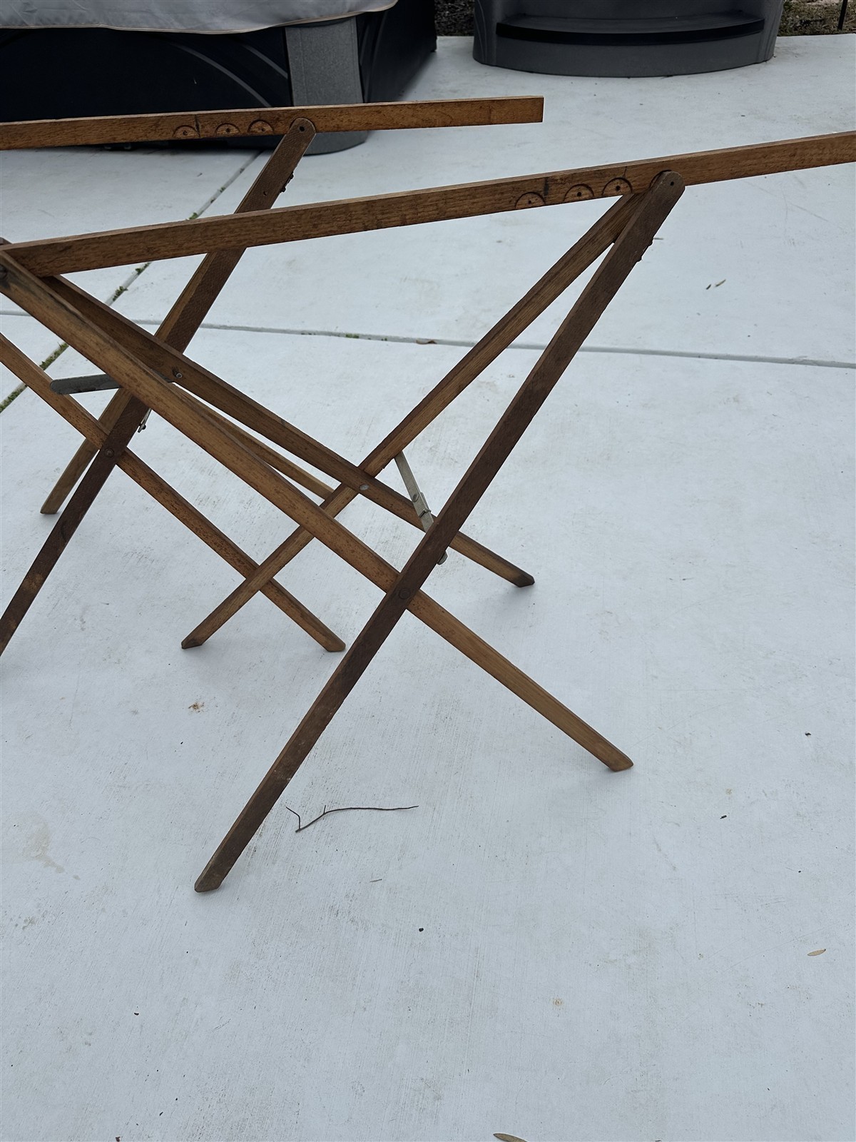 Vintage Wooden Wallpaper Folding Table Legs Rustic Primitive Farmhouse