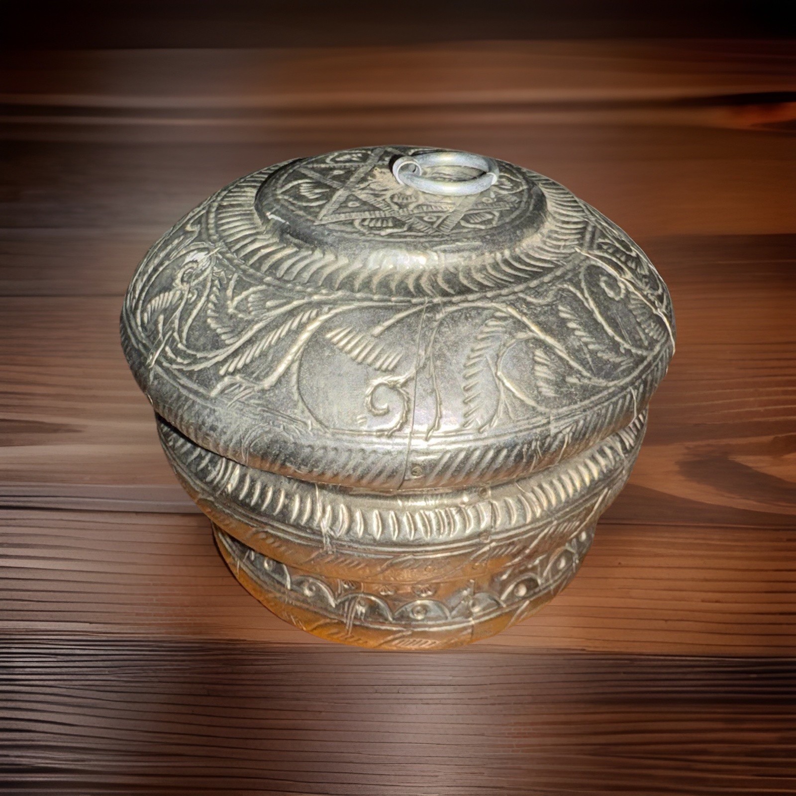 Antique Intricate Tibetan Silver Hammerwork Ritual & Spiritual Offering Bowl