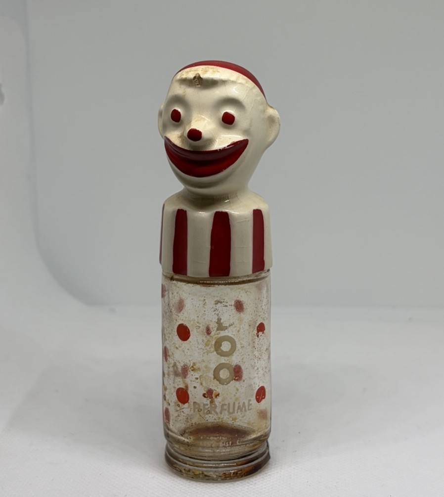 Vintage Decorative Clown Perfume Bottle Estimated To Be From 1950s