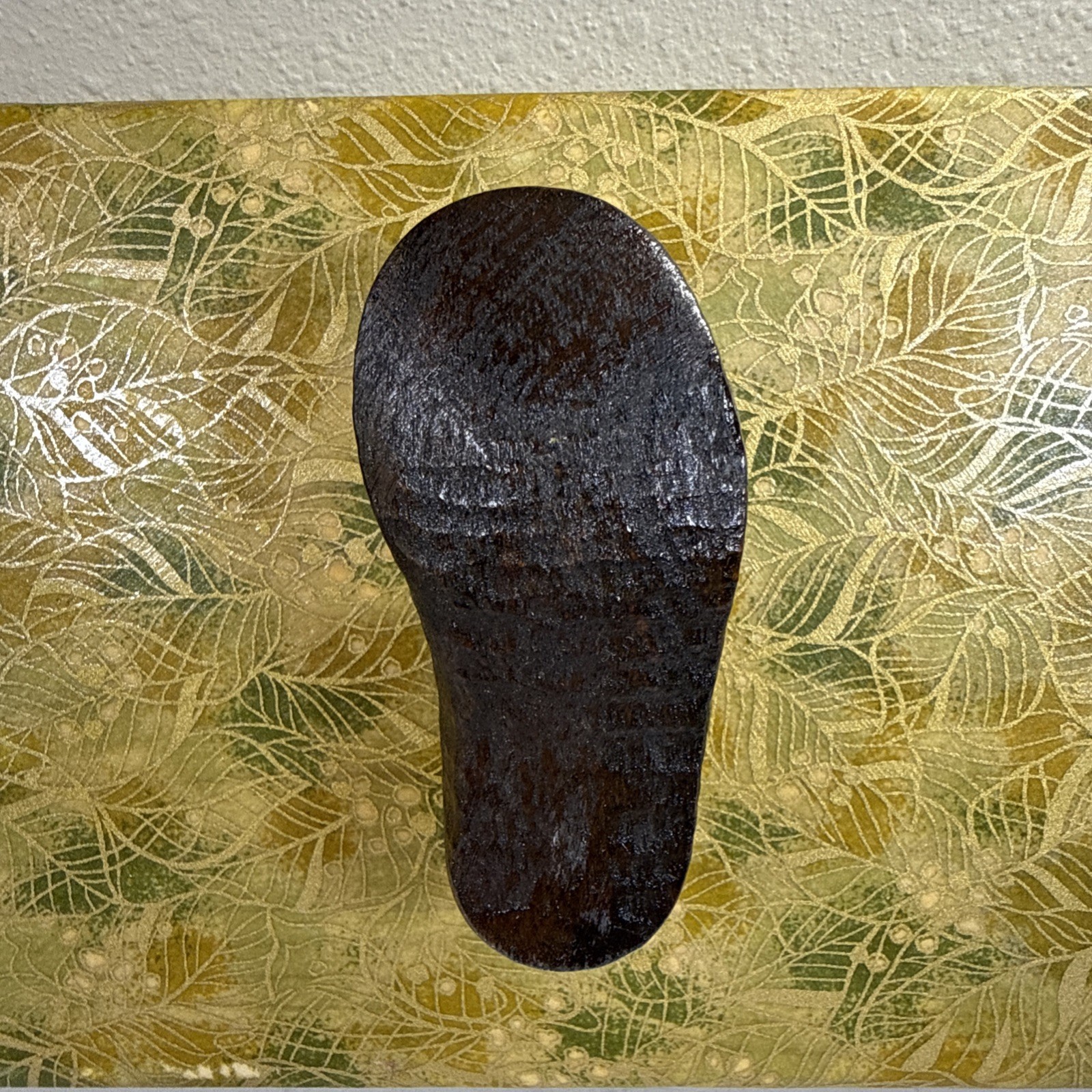 Vintage Wooden Shoe Last Wall Rack Hook Coat Hanger Hand Made Folk Art 19×7”