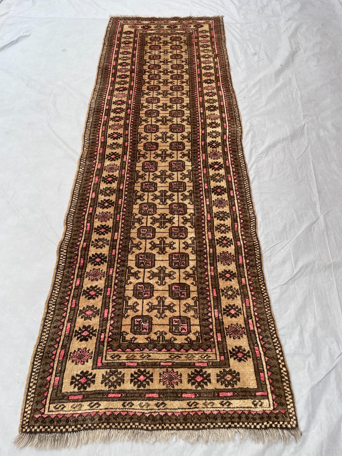 2’8×8’6 Ft Vintage Afghan Baluchi Runner Rug Handmade Wool Hallway Runner