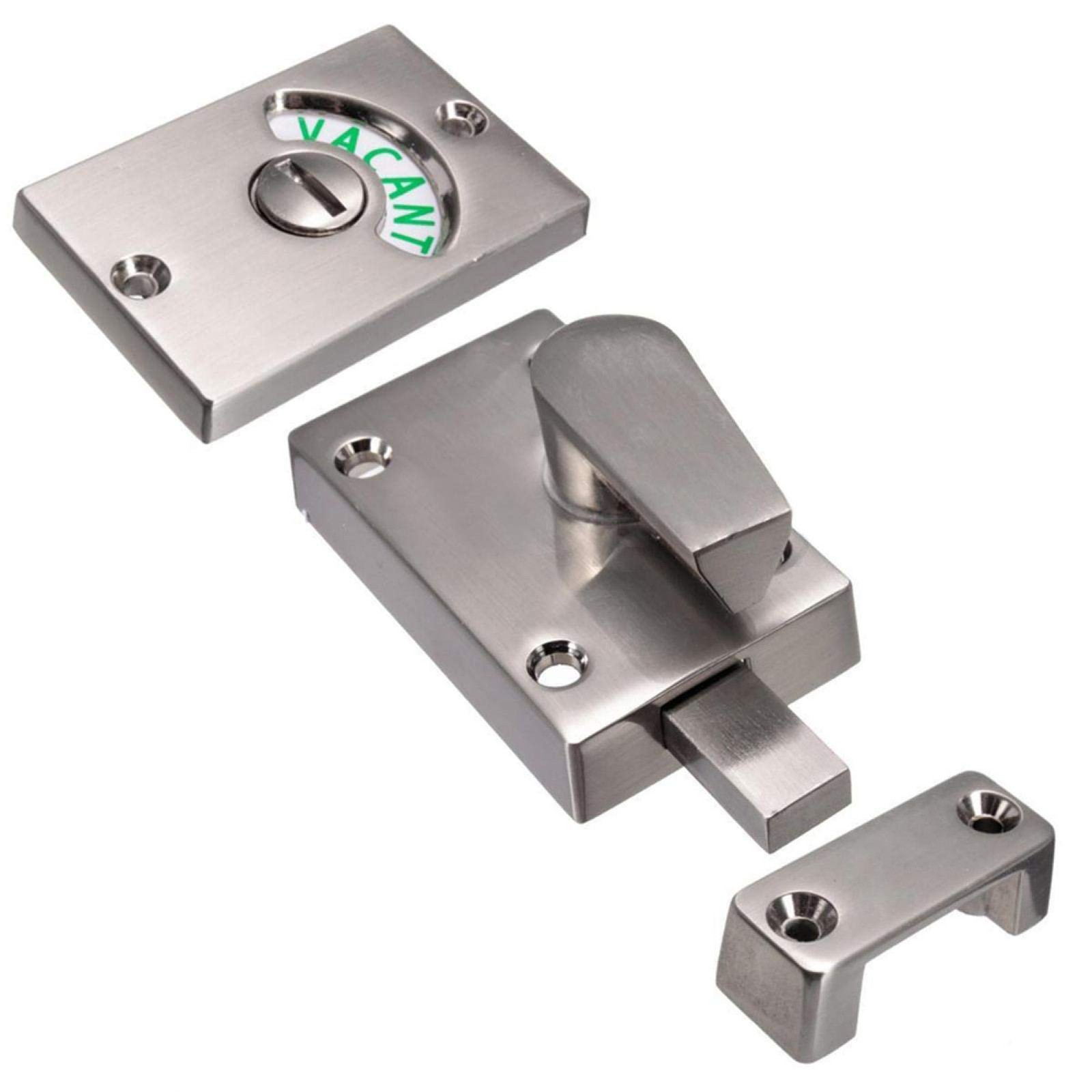 1PC Bathroom Stall Door Latch, Latch Indicating free size, satin nickel – 1pc