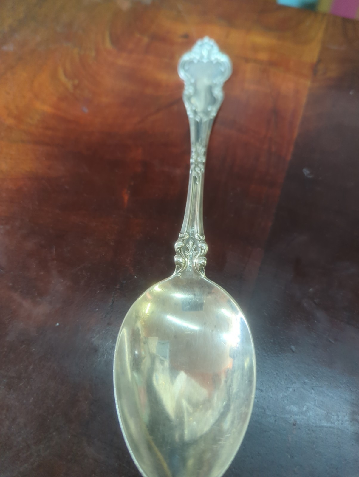 Wendell Sterling Silver Serving Spoon Lombardy Pattern
