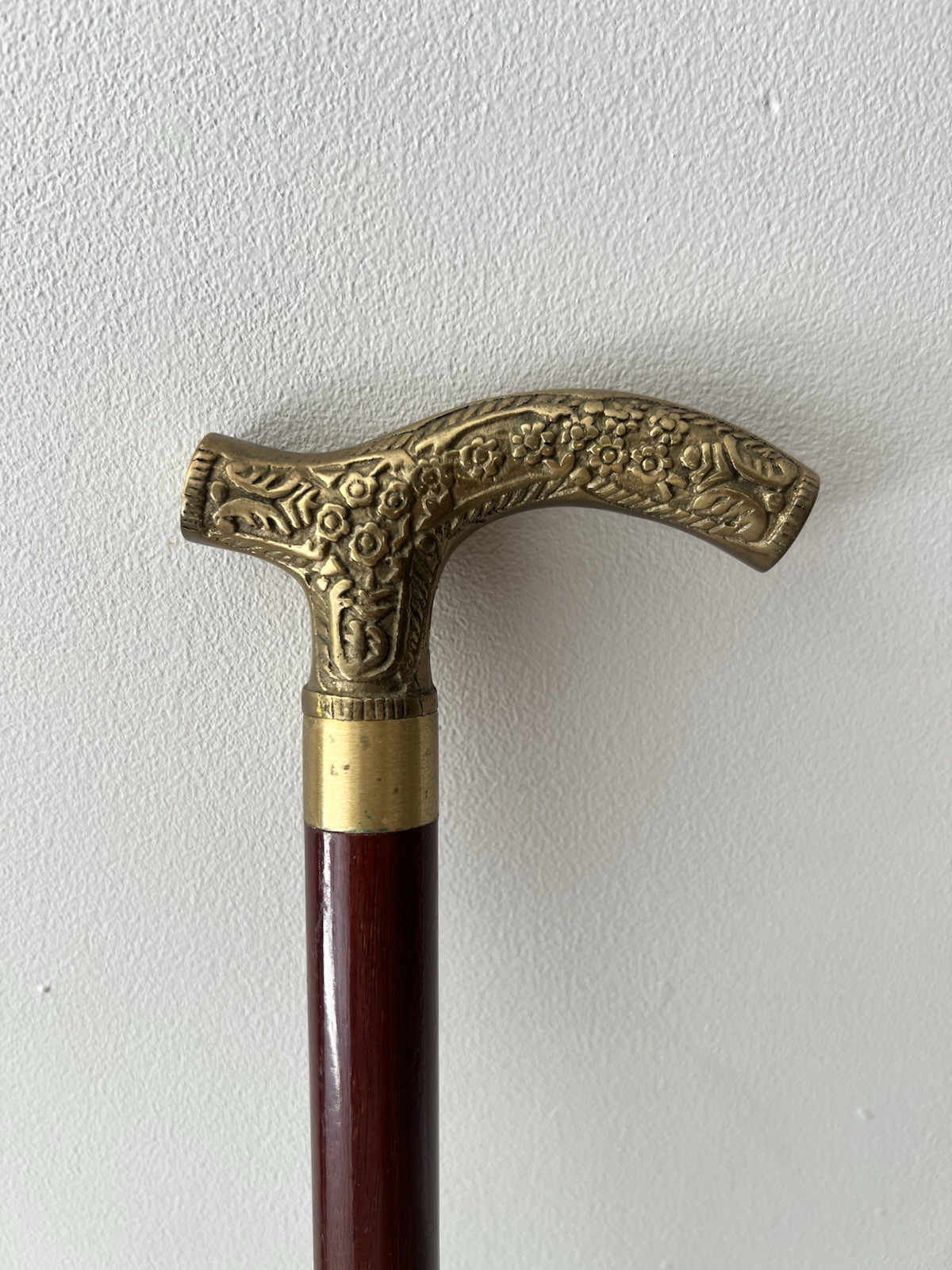 Brass Handled Wooden Walking Stick