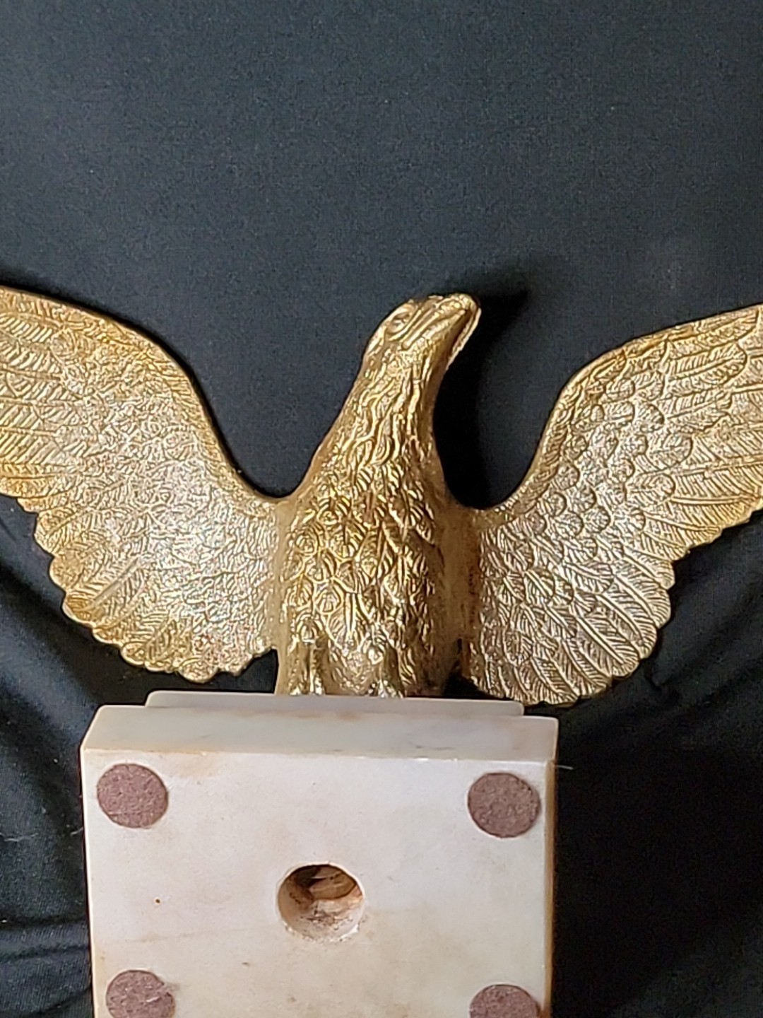 Architectural Finial Flag Pole Topper, 10″ Large Bronze / Brass ~ Marble Base