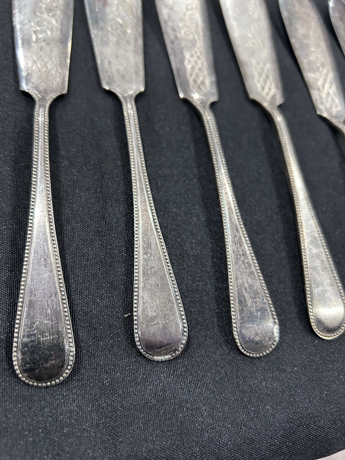 Six Antique Butter Knives Marked A1 EPNS Silverplate